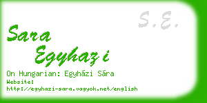 sara egyhazi business card